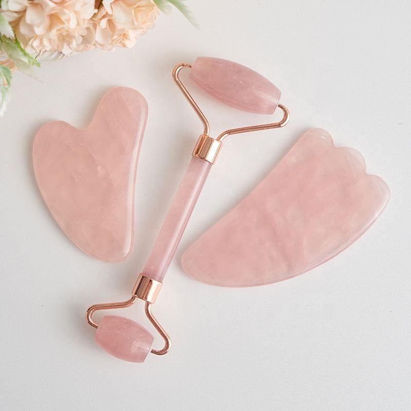 Jade Gua Sha Massage Board and Roller